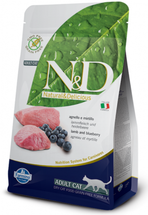 FARMINA N&D NATURAL & DELICIOUS Cat Prime Grain Free Lamb & Blueberry 1.5kg